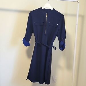 Calvin Klein Navy Blue Midi Dress